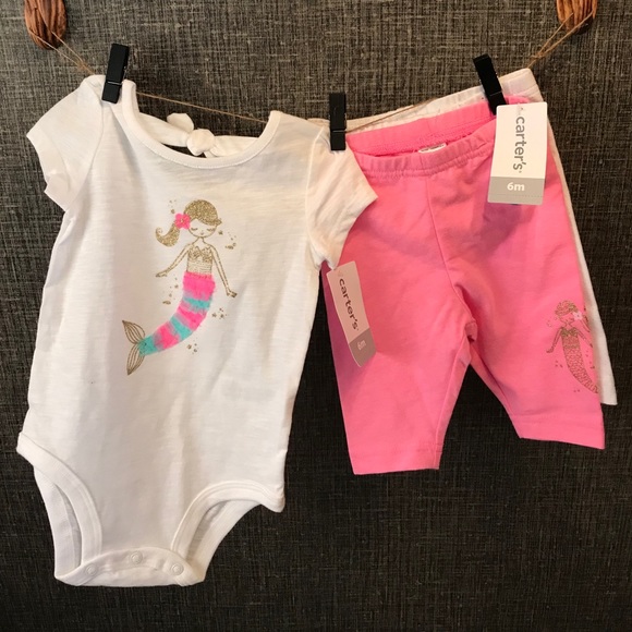 Carter’s Bodysuit tank tops & Capris w/mermaid